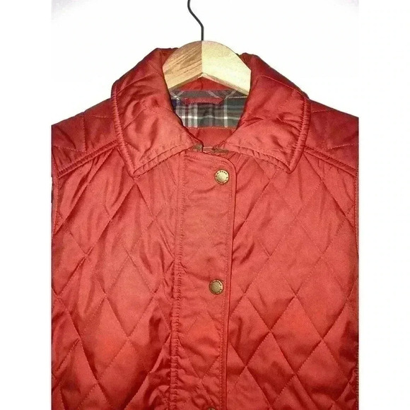 LL Bean Quilted Vest Burnt Orange ajustable Light Thin Vest - Picture 3 of 12